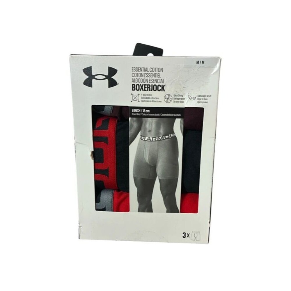 Under Armour Essential Cotton Boxers 3 pk size Medium